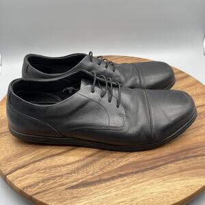 Birchbury Brenston Oxford Mens Size 12 Black Leather Comfort Cap Toe Dress Shoes